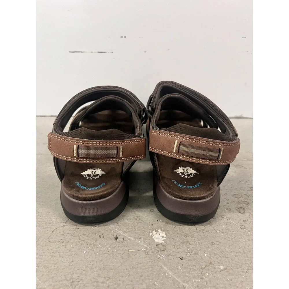 Dockers Byrd Outdoor Sport Fisherman Sandal Men's‎ Dark Tan Leather Shoes - 14W